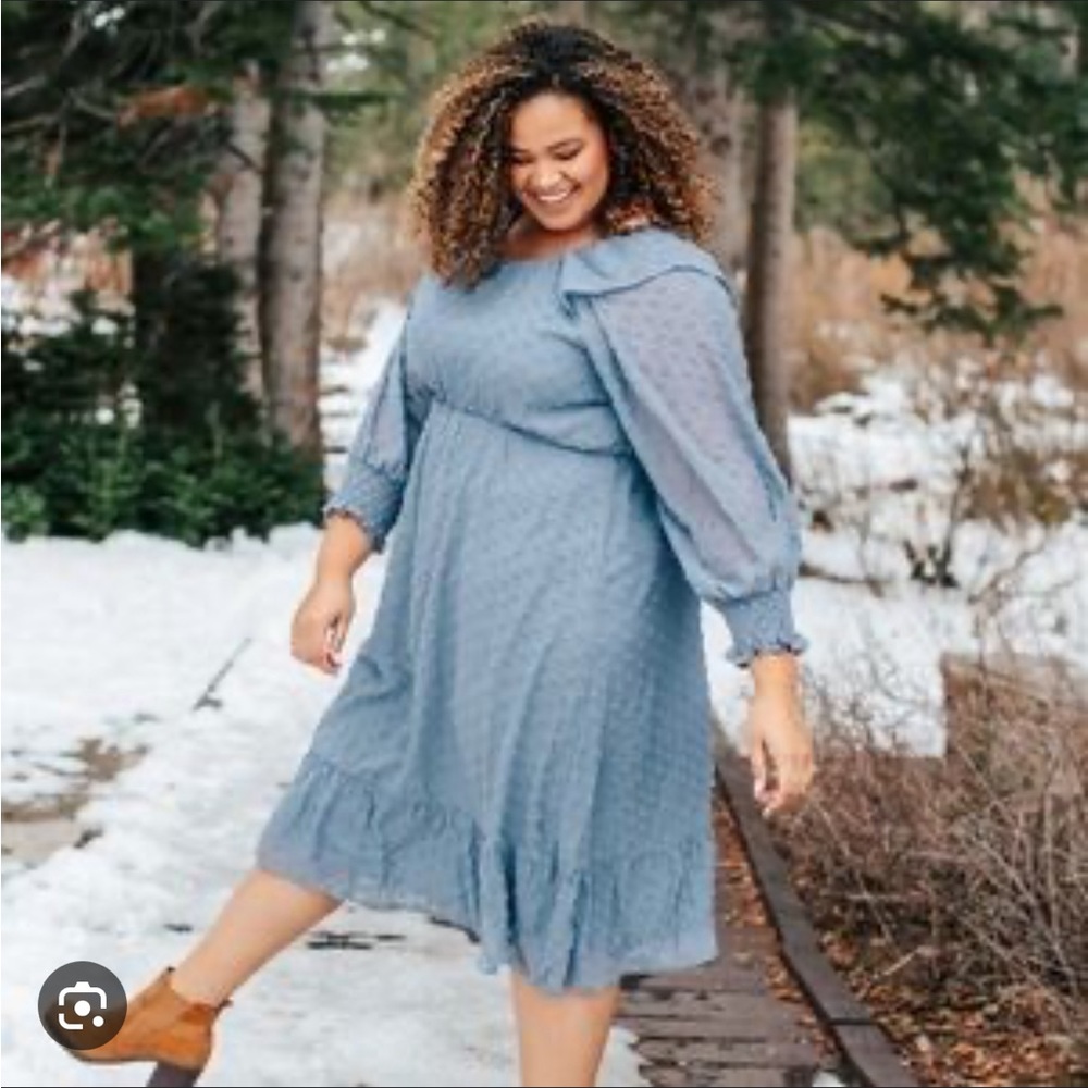 Heather blue light weight dress.